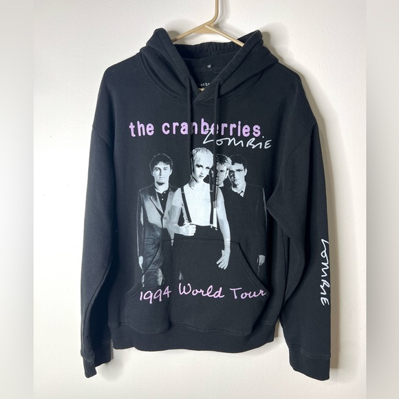 The Cranberries Tops - Cranberries 1994 World Tour Black Hoodie Y2K Grunge SZ M EUC